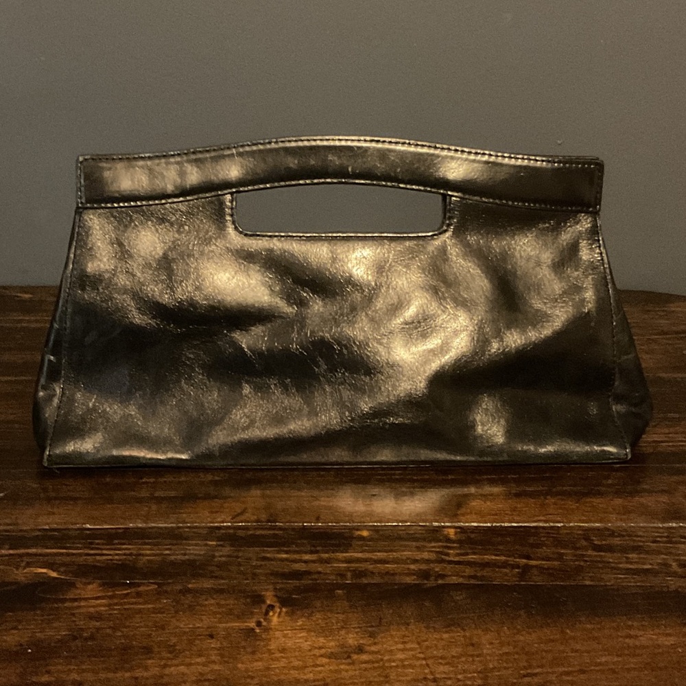 Kate Landry Black Leather Clutch